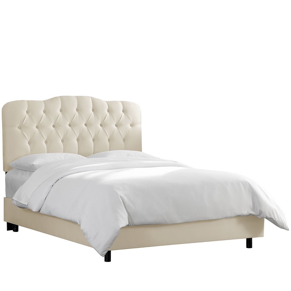 Skyline Furniture California King Tufted Bed In Shantung Parchment The Home Depot Canada Skyline Furniture California King, California King Tufted Bed