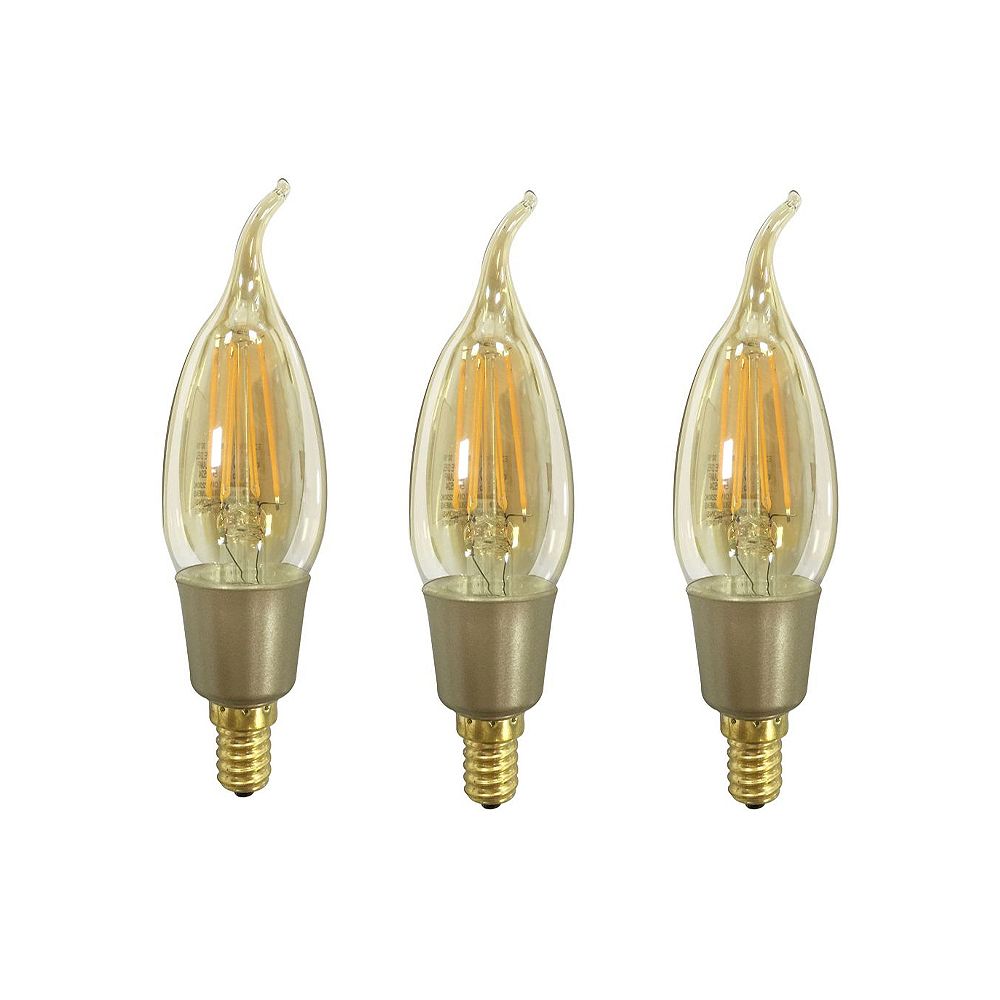 Ecosmart Cl35 Antique Glass Filament 40watts 320 Lumens Dimmable Amber