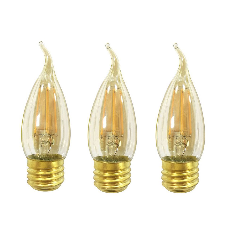 Ecosmart Cl35 Antique Glass Filament 40w 320 Lumens Dimmable Amber (3