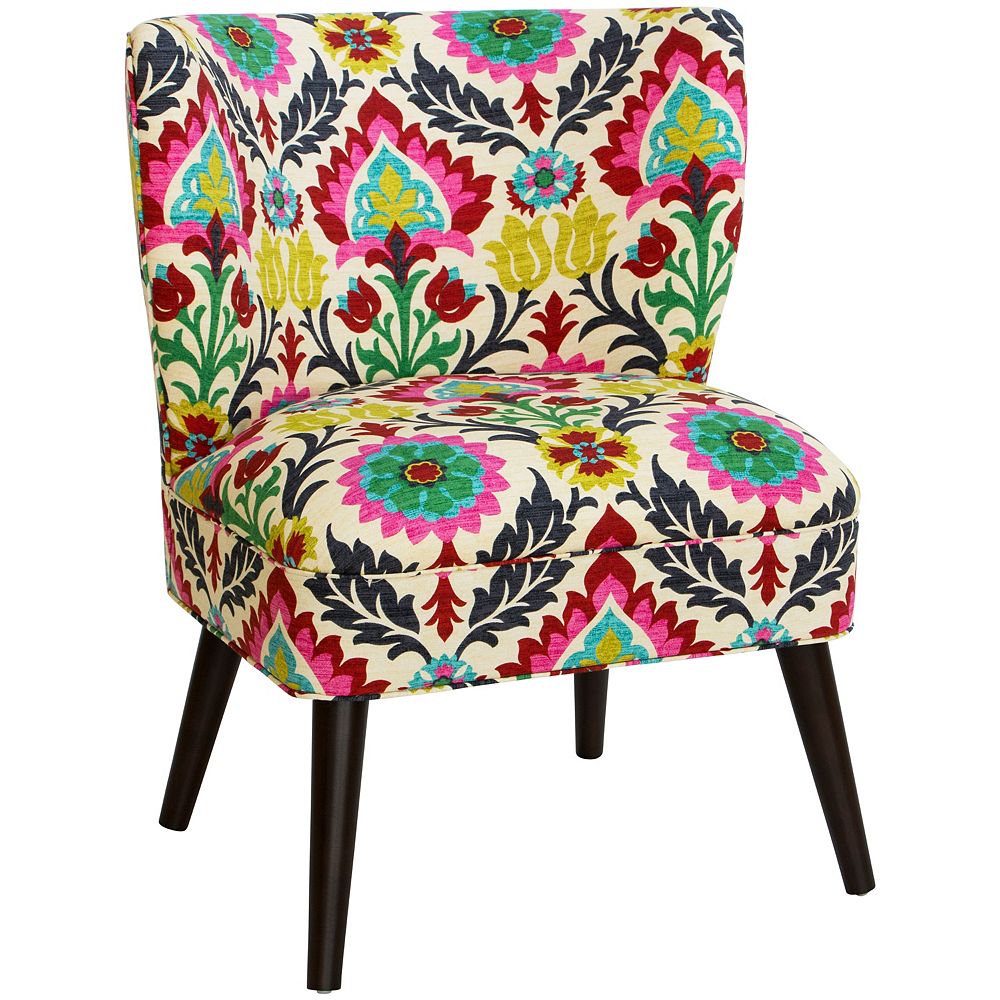 Skyline Furniture Contemporary Slipper Accent Chair with Floral Pattern