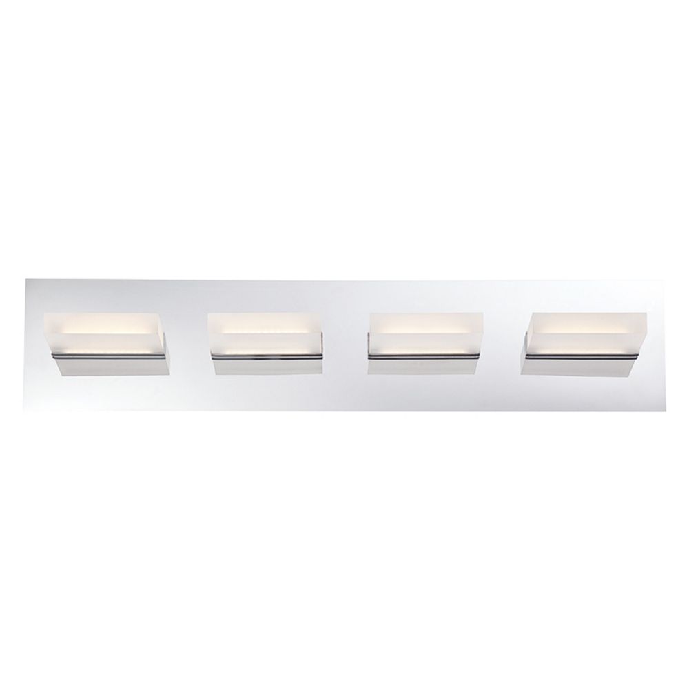 Hdg Olson Collection 4 Light Chrome Led Bath Bar Light The Home Depot Canada