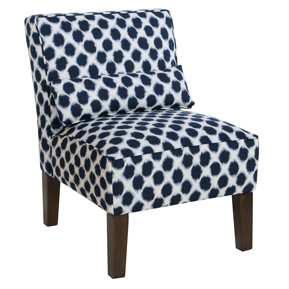 Skyline Furniture Contemporary Slipper Accent Chair in Blue with
