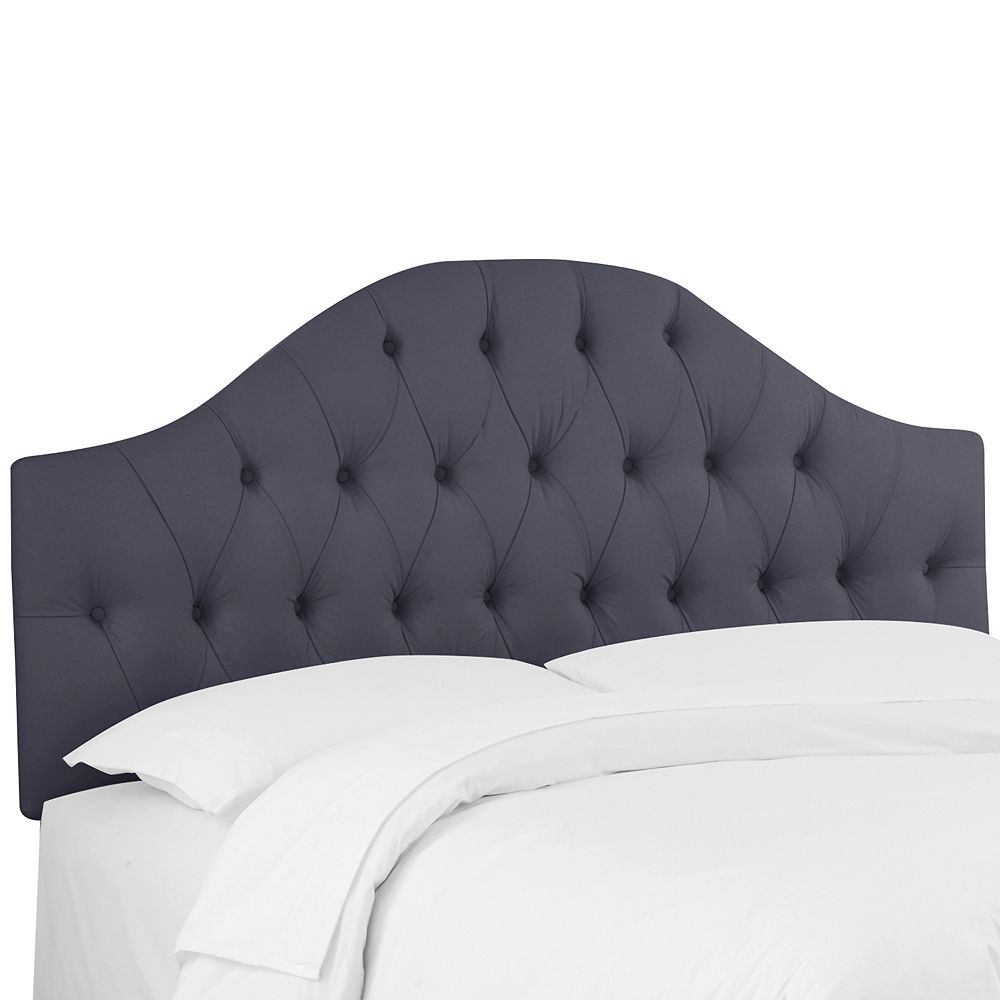 Skyline Furniture Twin Diamond Tufted Headboard In Twill Navy The