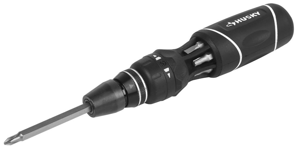Husky CANADA 12in1 Quick-load Ratcheting Screwdriver w/6 Driver