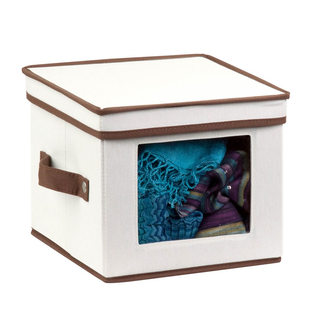 HoneyCanDo 10inch x 10inch x 8inch Dinnerware Storage Box for 12