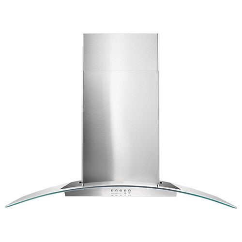 36-inch Modern Glass Wall Mount Range Hood in Stainless Steel