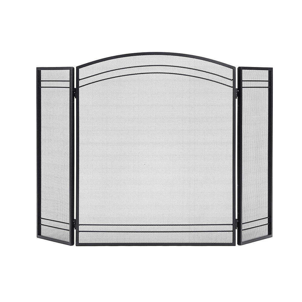 Shelterlogic Classic Black 3 Panel Fireplace Screen The Home Depot Canada 3 Panel Fireplace Screen, Fireplace Mesh Curtain Home Depot