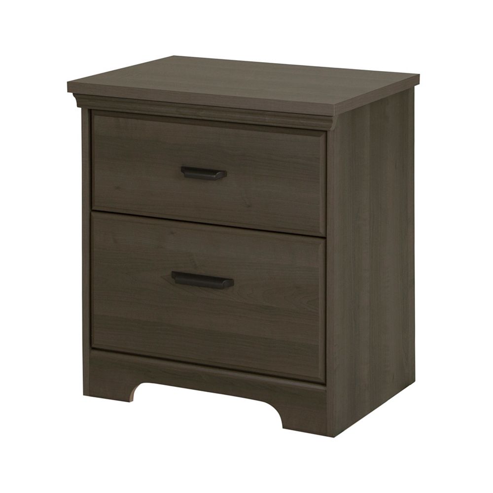 South Shore Versa 2 Drawer Nightstand Gray Maple The Home Depot Canada