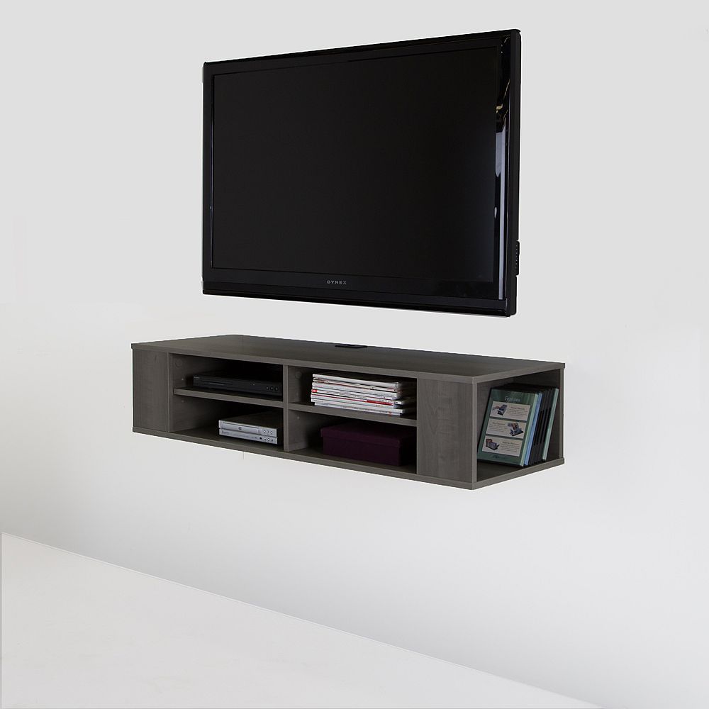 South Shore City Life 48 Inch Wall Mounted Media Console In Grey Maple The Home Depot Canada