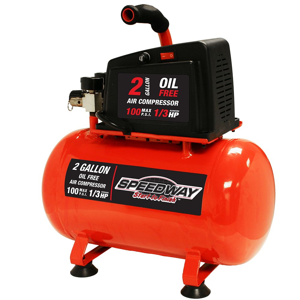 Speedway 2 Gallon Oil Free Air Compressor Hotdog Style The Home Depot Canada