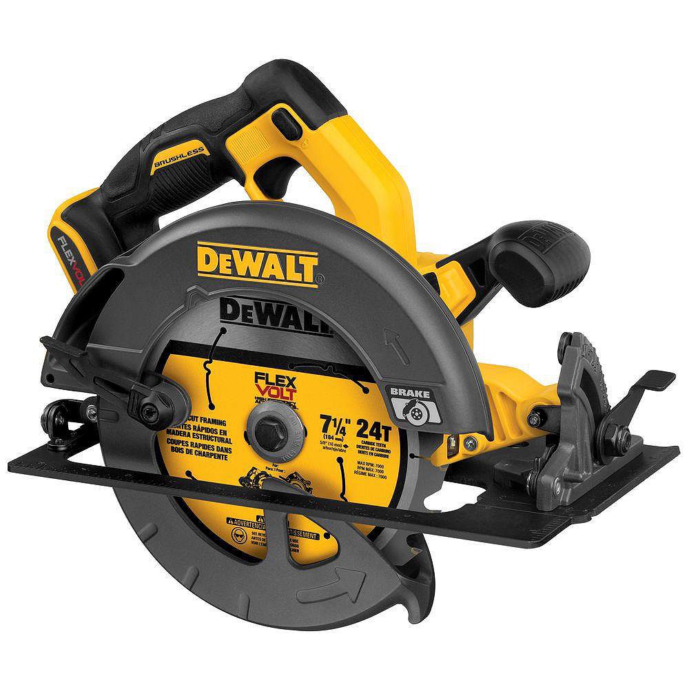 Dewalt Scie Circulaire Sans Fil Flexvolt 60v Max Lithium Ion 7 1 4 Pouces Sans Brosse San Home Depot Canada