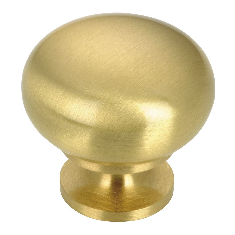 Richelieu Varennes Collection 1 14 In 32 Mm Satin Brass Traditional Cabinet Knob The Home 6920