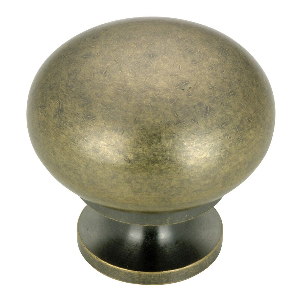 Richelieu Varennes Collection 1 14 In 32 Mm Burnished Brass Traditional Cabinet Knob The 4920