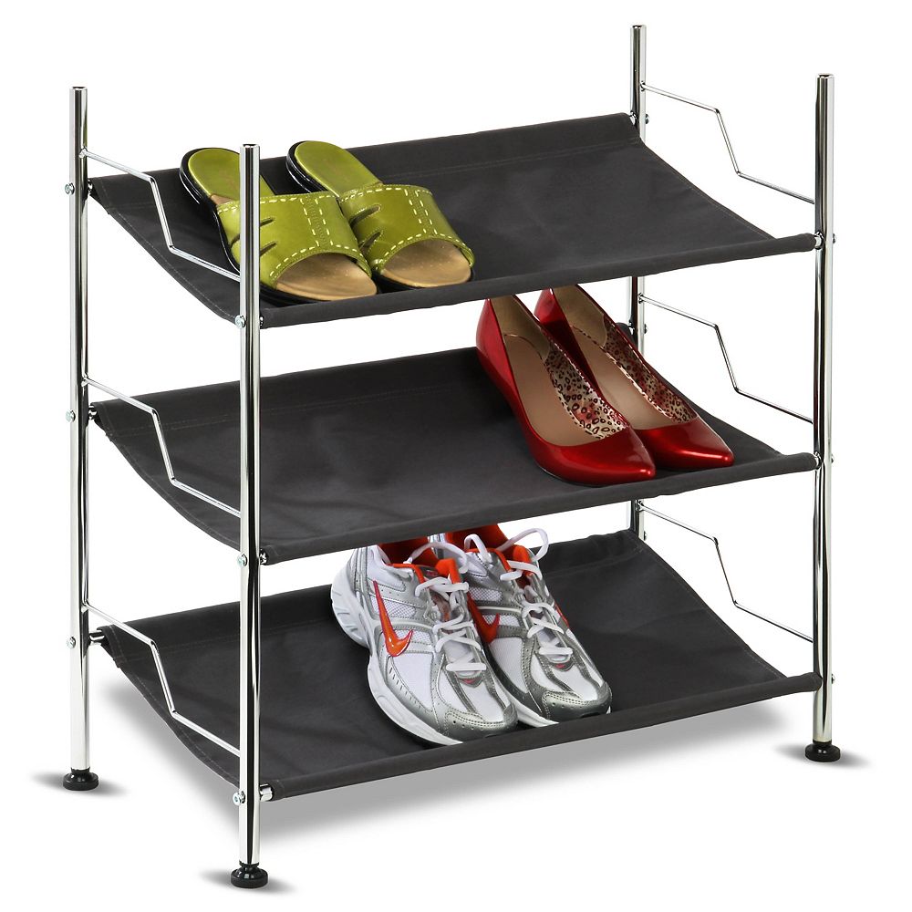 Honey Can Do 3 Tier Canvas Shoe Rack The Home Depot Canada