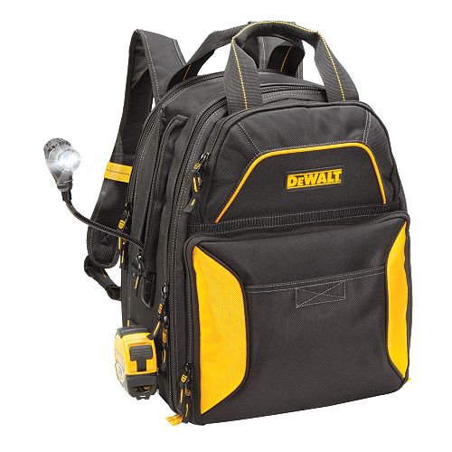 DEWALT 33-Pocket Lighted USB Charging Tool Backpack with Light