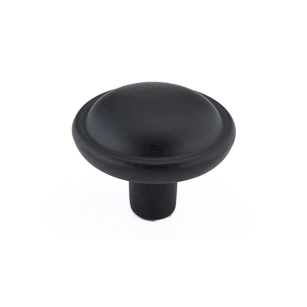 Richelieu 1 3/32 in (28 mm) Matte Black Iron Traditional Knob