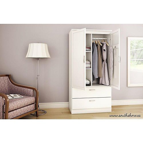 Acapella Wardrobe Armoire in Pure White