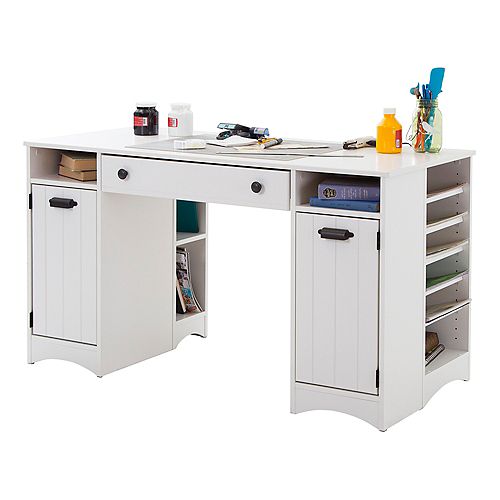 Artwork Craft Table 53.5-inch x 30-inch x 23.75-inch Desk in White