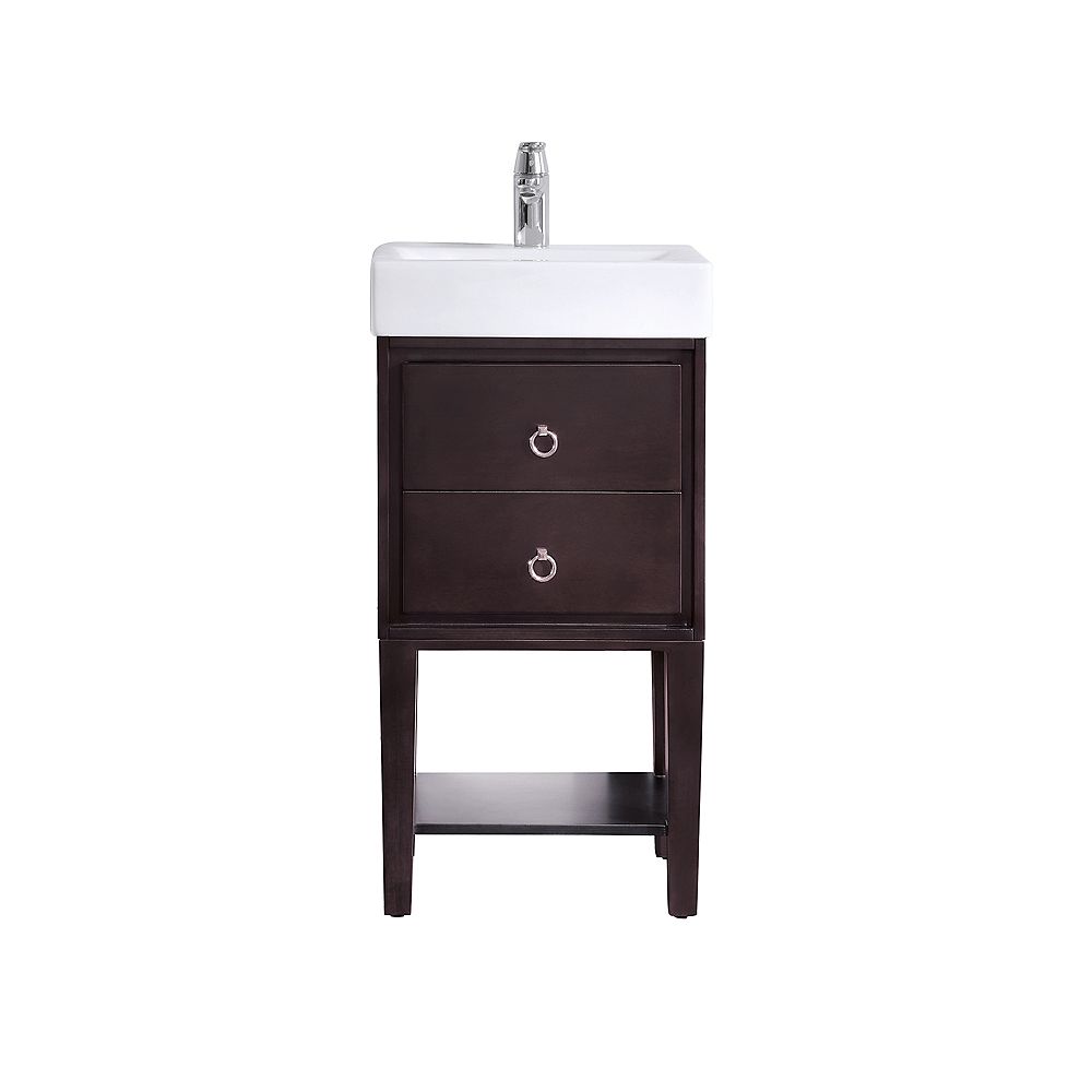 Avanity Kent 18 Inch Vanity In Coffee Finish With Vitreous China Top The Home Depot Canada