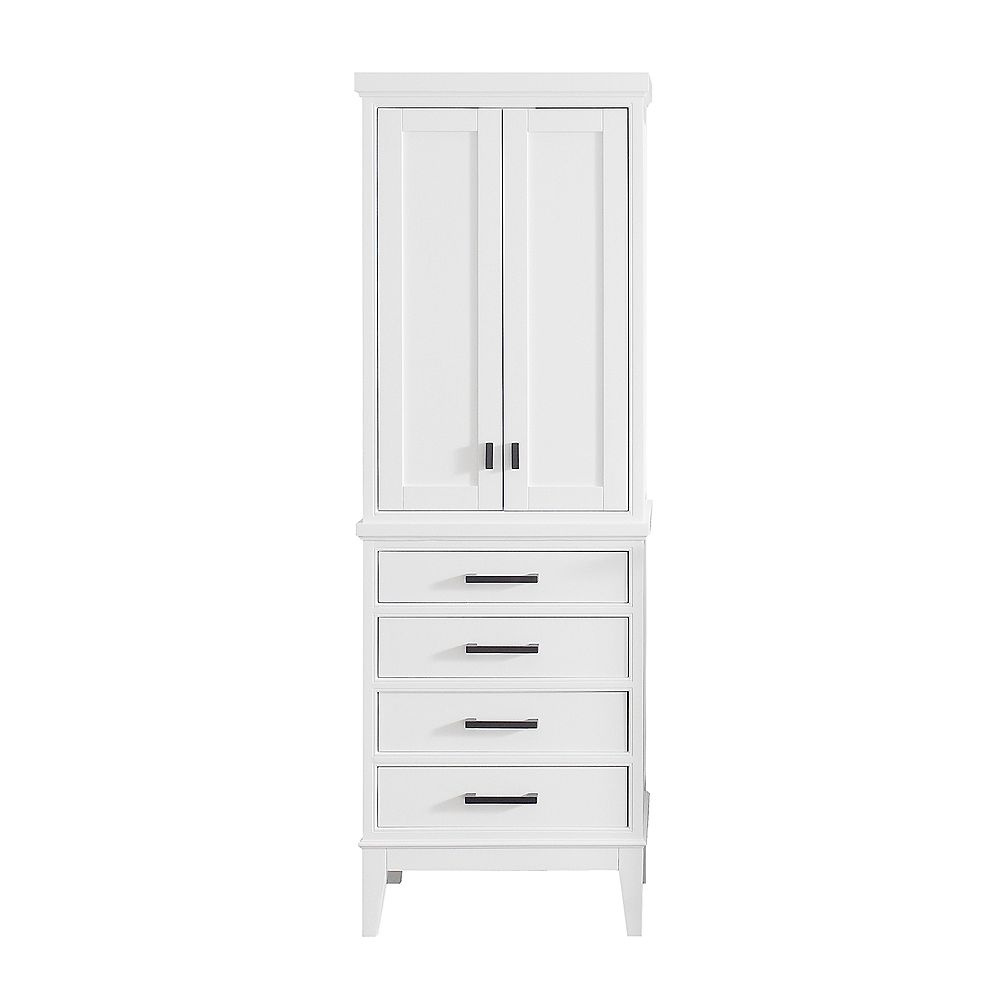 Avanity Madison 24 Inch Linen Tower In White Finish The Home Depot Canada