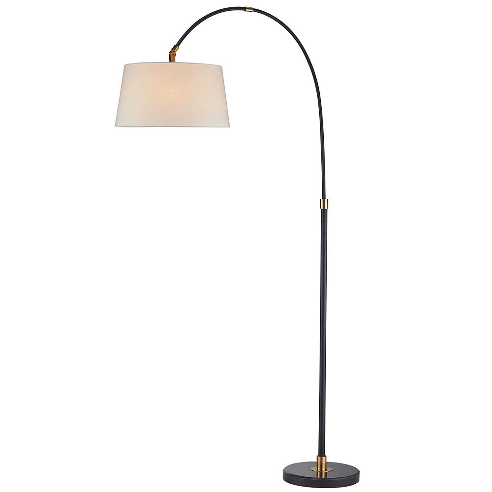 L2 Lighting Black Arc Lamp With White Shade The Home Depot Canada L2 Lighting Black Arc Lamp With White, Arc Floor Lamp Black Shade