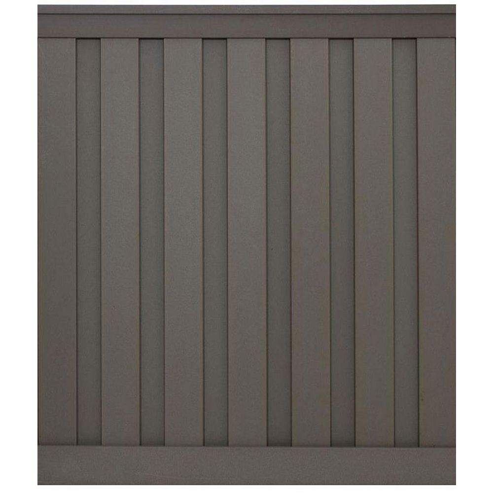 Seclusions 6 Feet X 6 Feet Winchester Grey Wood Plastic Composite Board On Board Privacy F The Home Depot Canada