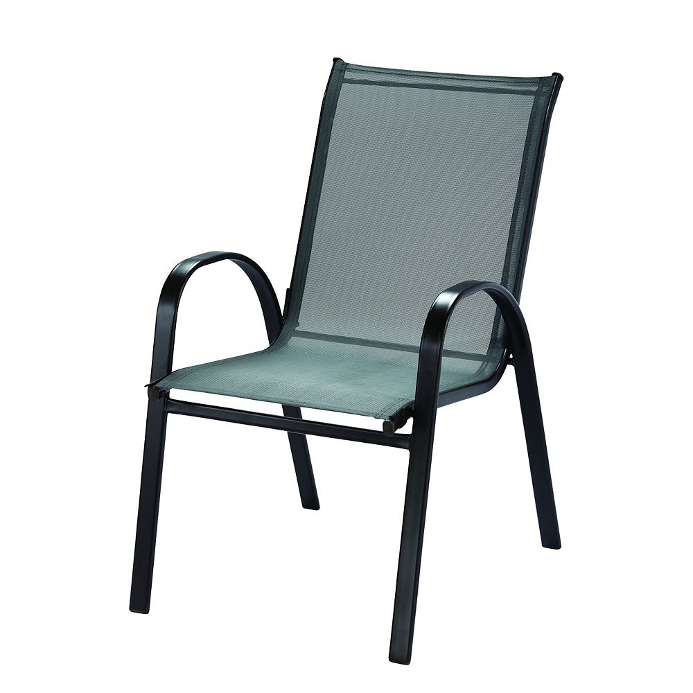 Hampton Bay Patio Sling Stack Chair In, Stackable Plastic Lawn Chairs Home Depot