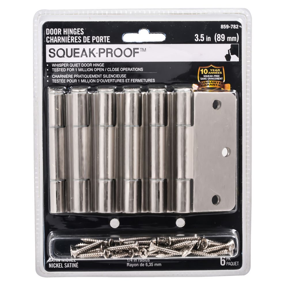 SQUEAK PROOF SqueakProof 31/2in with 1/4in Radius SatinNickel Door