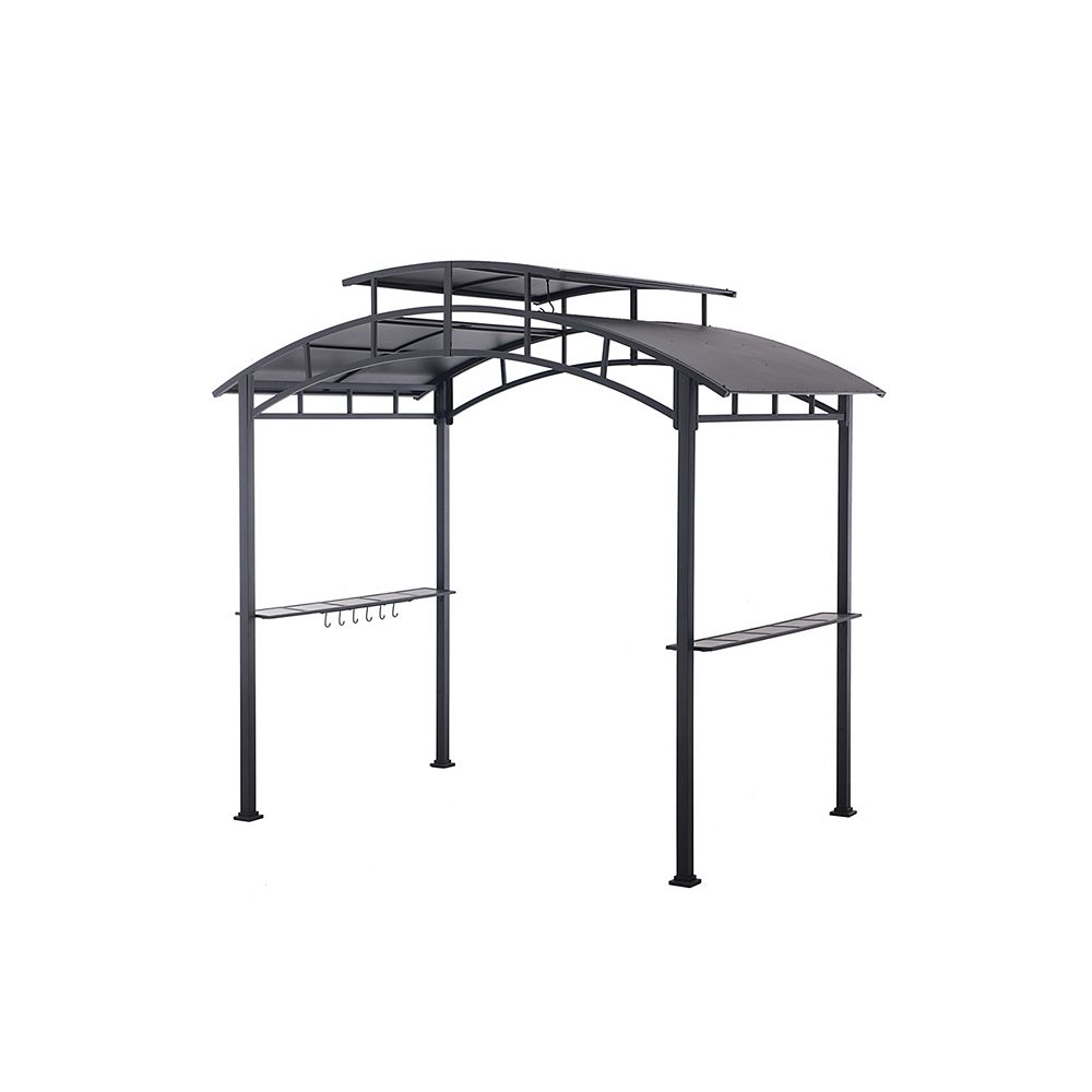 Hampton Bay 8 1 2 Ft. X 5 Ft. Steel Bbq Gazebo In Black 