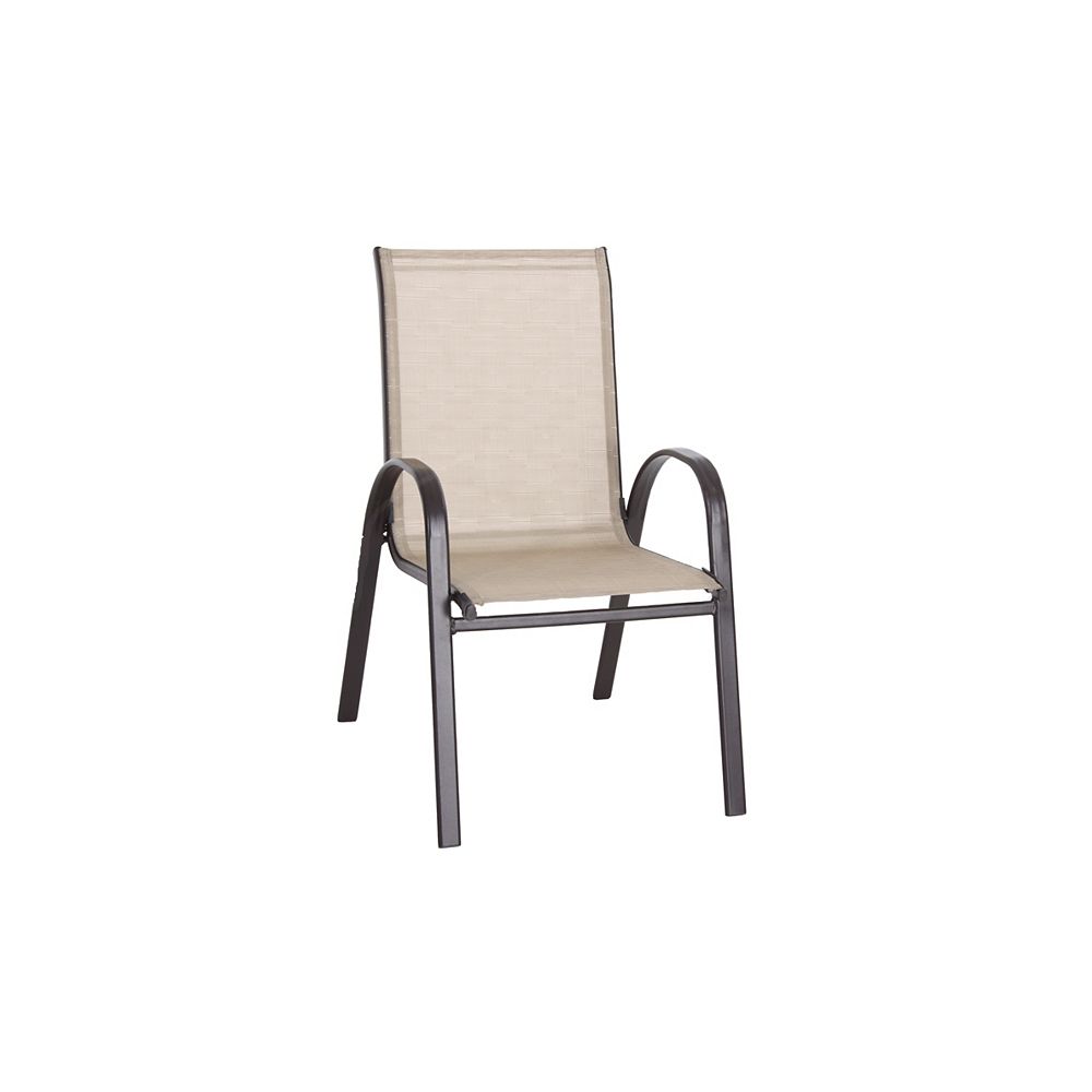 Hampton Bay Mix And Match Stackable Sling Outdoor Patio Dining Chair In Cafe The Home Depot Canada - Stackable Patio Dining Chairs Canada