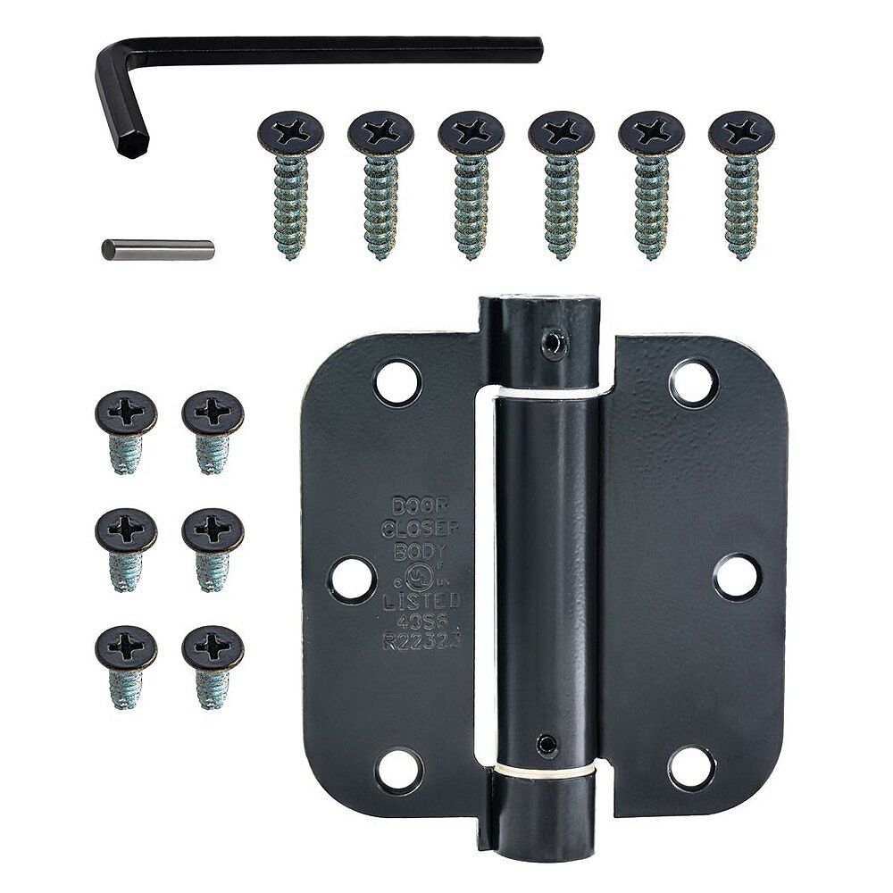 Everbilt 31/2in Black Adjustable Spring Hinge with 5/8in Radius, 1pc The Home Depot Canada