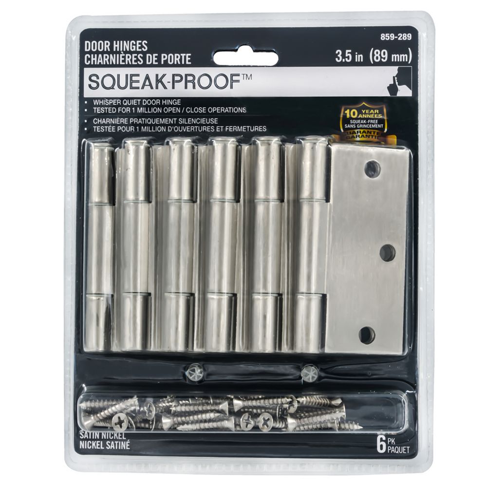 SQUEAK PROOF SqueakProof 31/2in with Square Corners SatinNickel