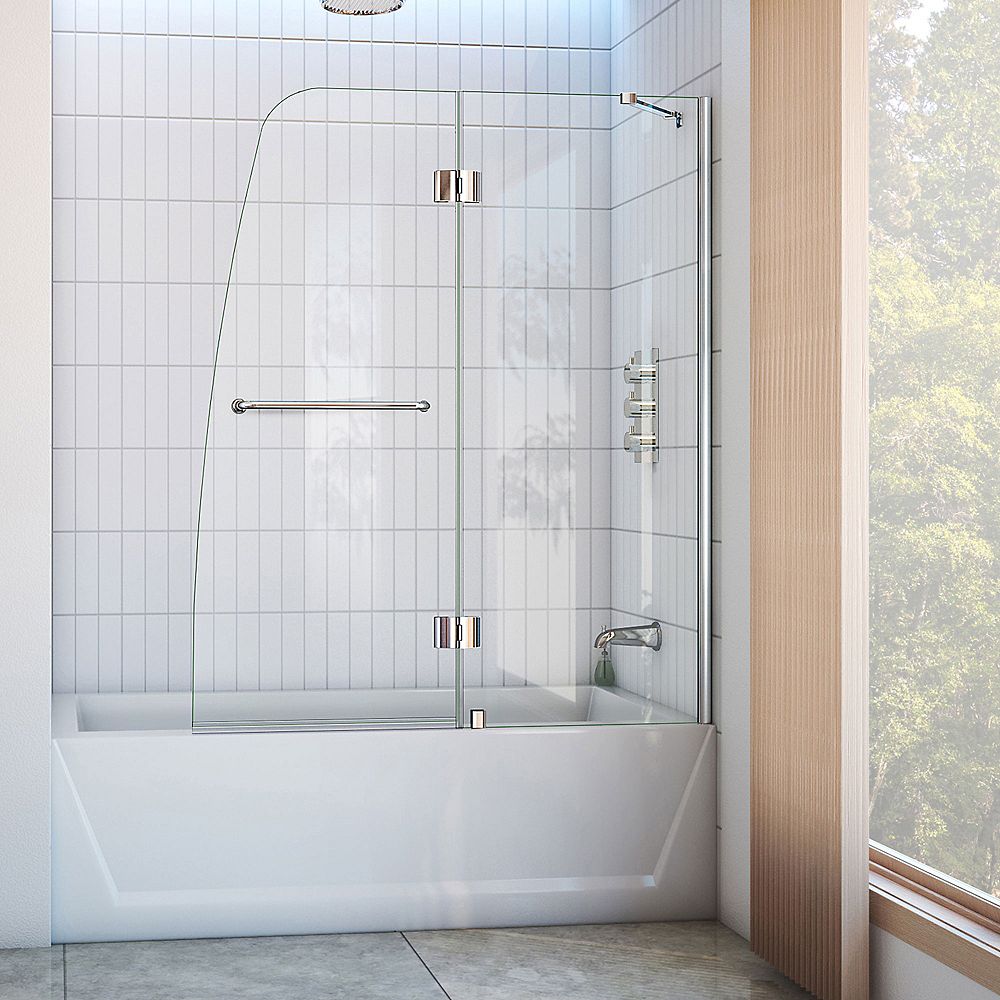 DreamLine Aqua 48-inch x 58-inch Semi-Frameless Pivot Tub and Shower