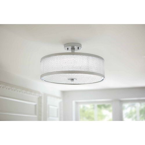 Home Decorators Collection Altamonta 15 75 Inch Polished Chrome Integrated Led Semi Flushm The Depot Canada - Ceiling Lights At Home Depot Canada
