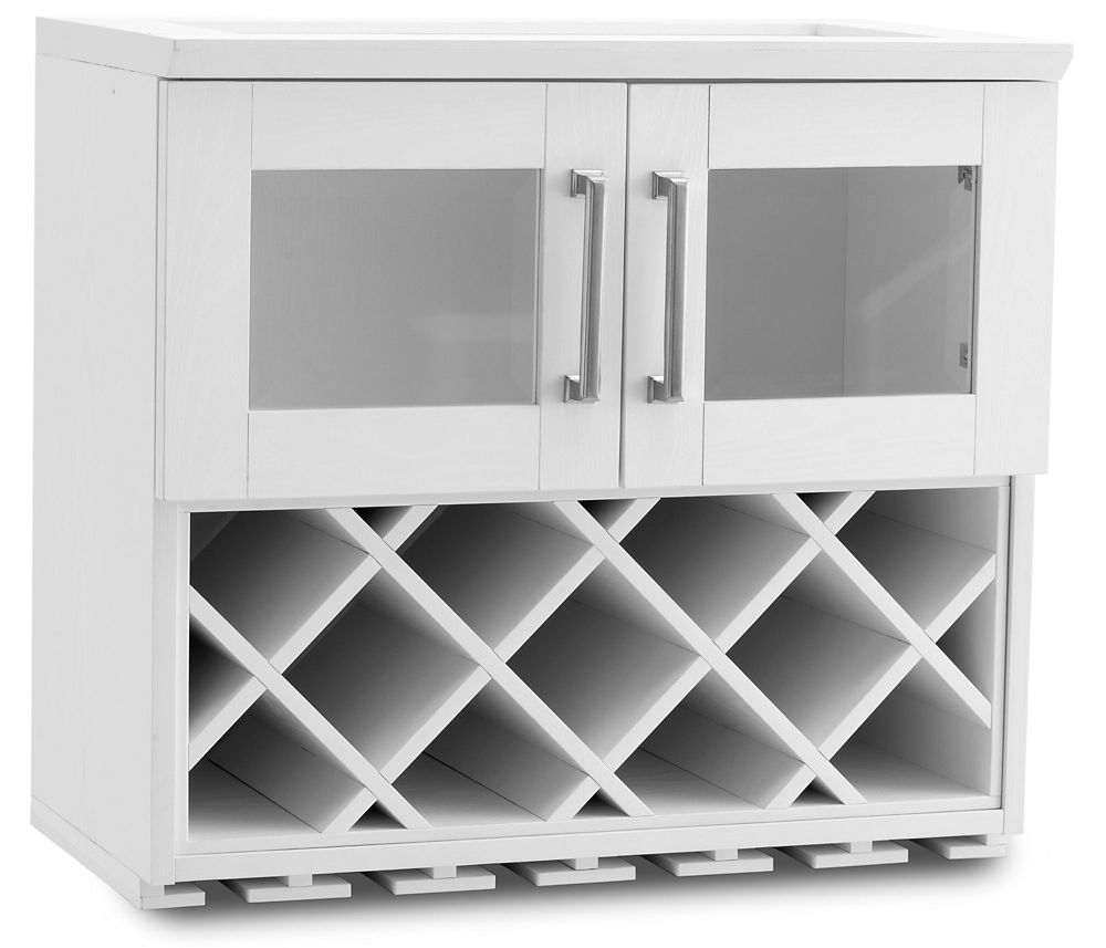 NewAge Products Inc Home Bar White Wall Wine Rack Cabinet The Home   P 1001026217 