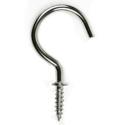 7/8-inch Nickel Cup Hooks - 8pcs