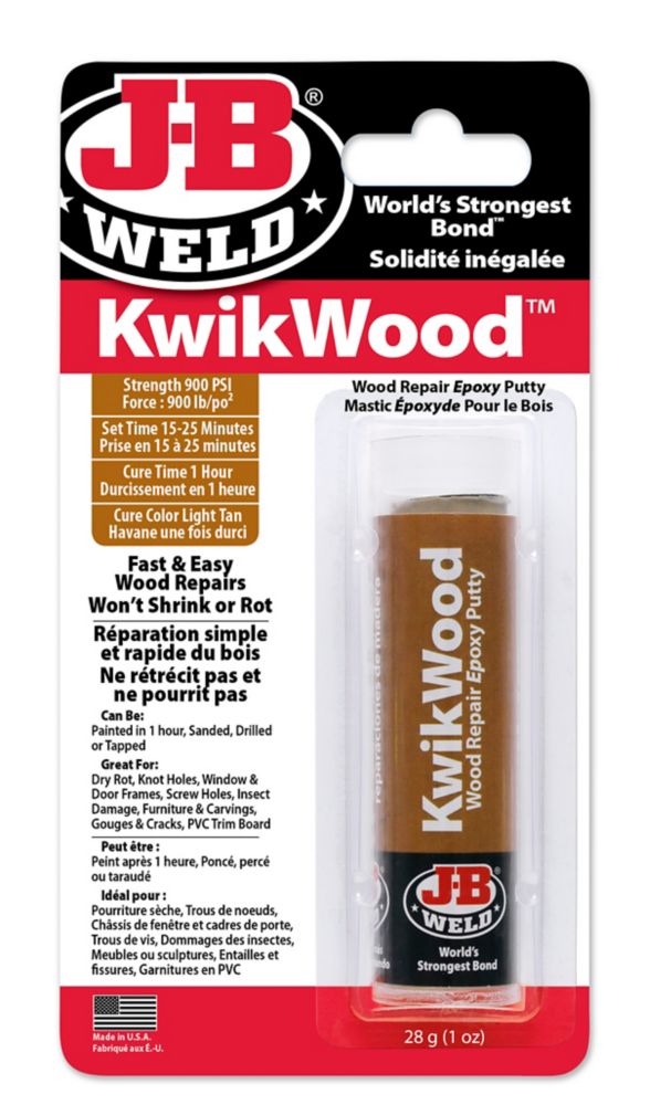 J-B Weld 1oz. KwikWood Epoxy Putty Stick | The Home Depot Canada