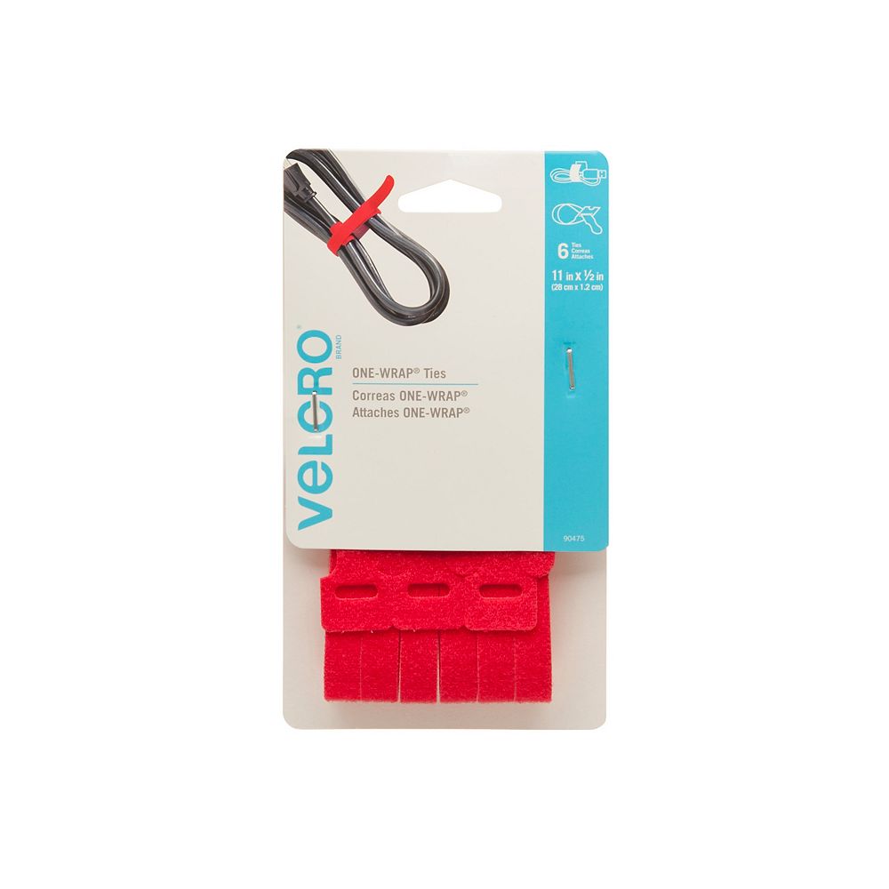 VELCRO ONEWRAP TIES 11 X 1/2 , RED, 6 CT The Home Depot Canada