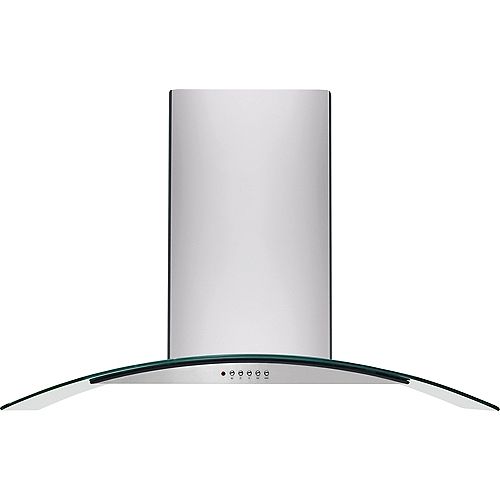 30-inch Convertible Wall Mount Range Hood with Glass Canopy in Stainless Steel