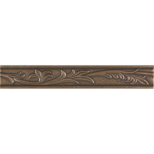 1-inch x 8-inch Fiore Border Tile in Bronze