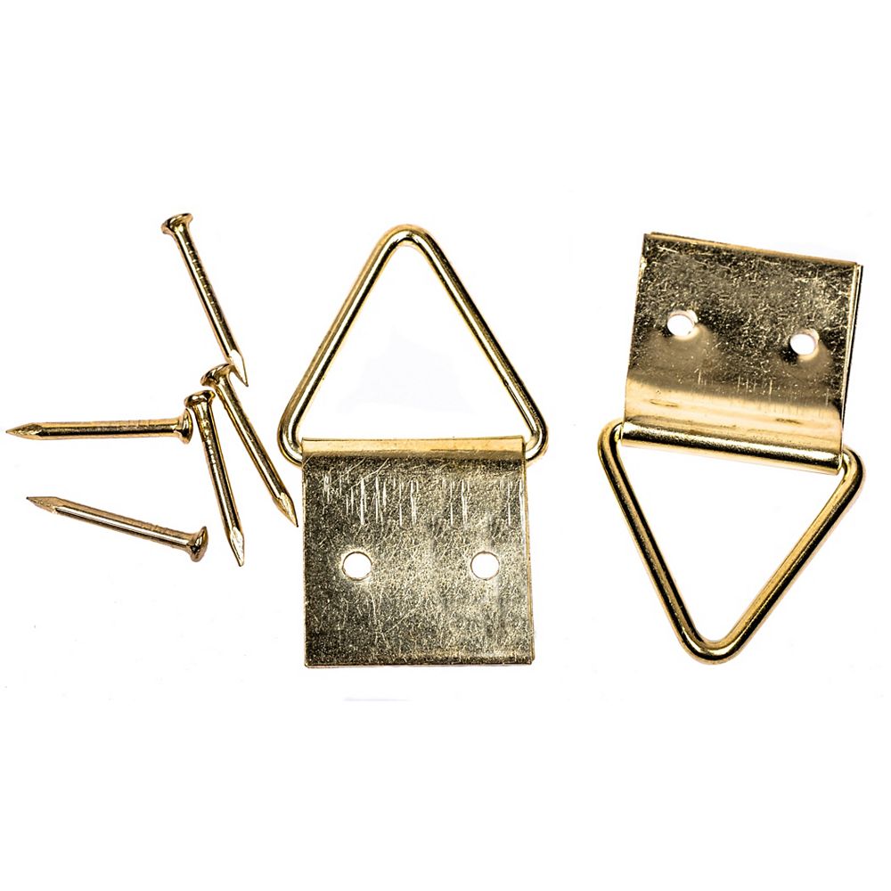 Ook Medium Brass Triangle Hangers 2pcs The Home Depot Canada