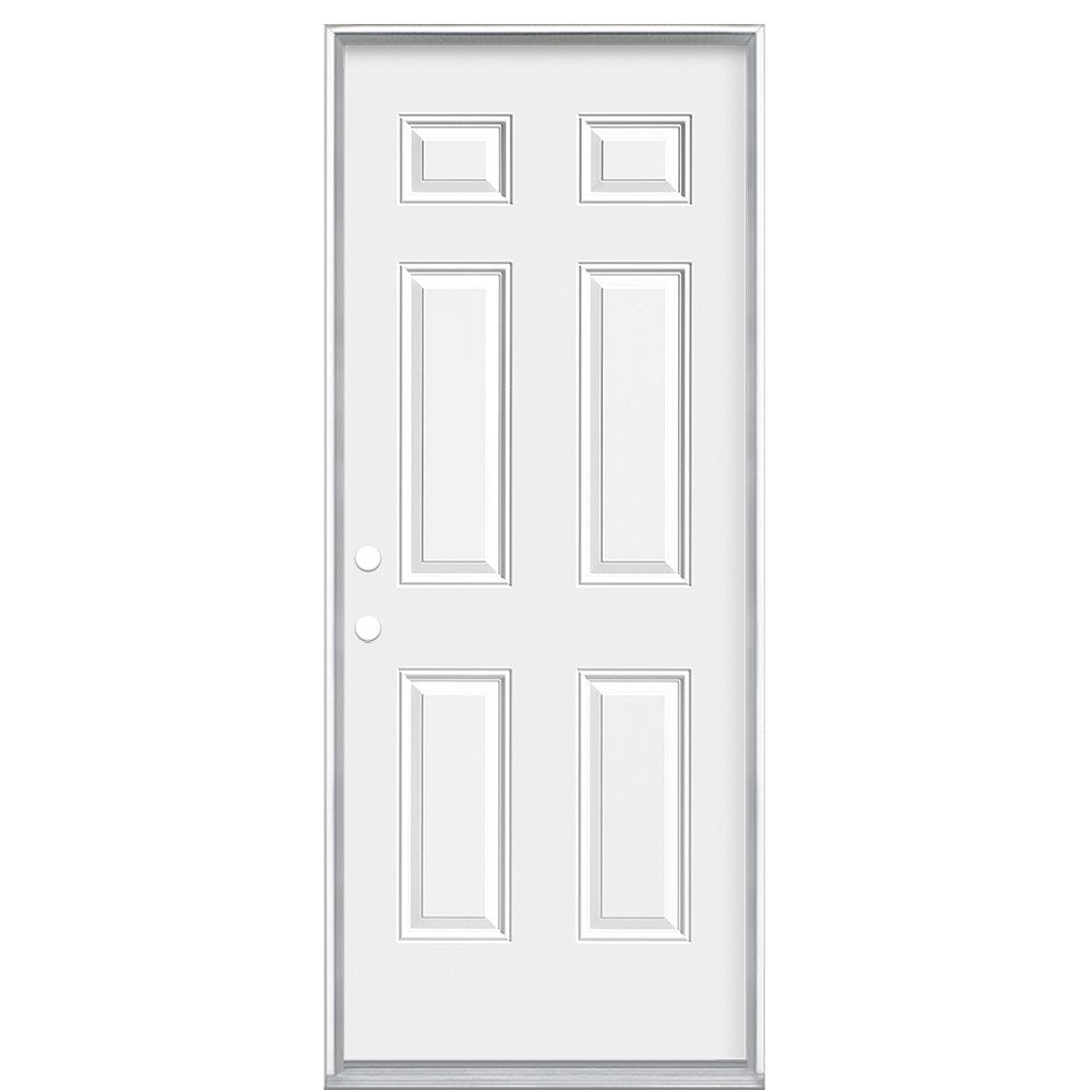 Masonite 32-inch X 80-inch Right Hand 6-Panel 20 Minute Fire Rated Door ...