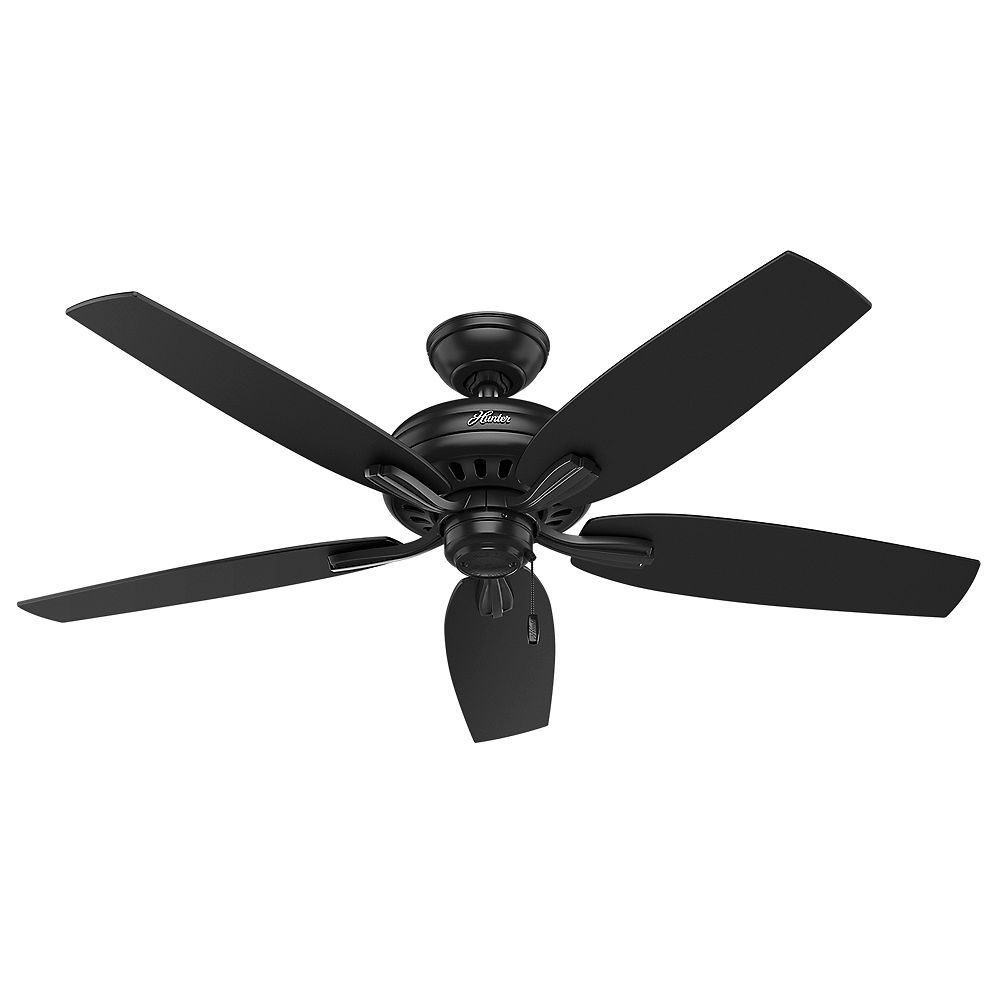 Hunter Newsome 52inch Damp Rated Ceiling Fan in Matte Black The Home Depot Canada