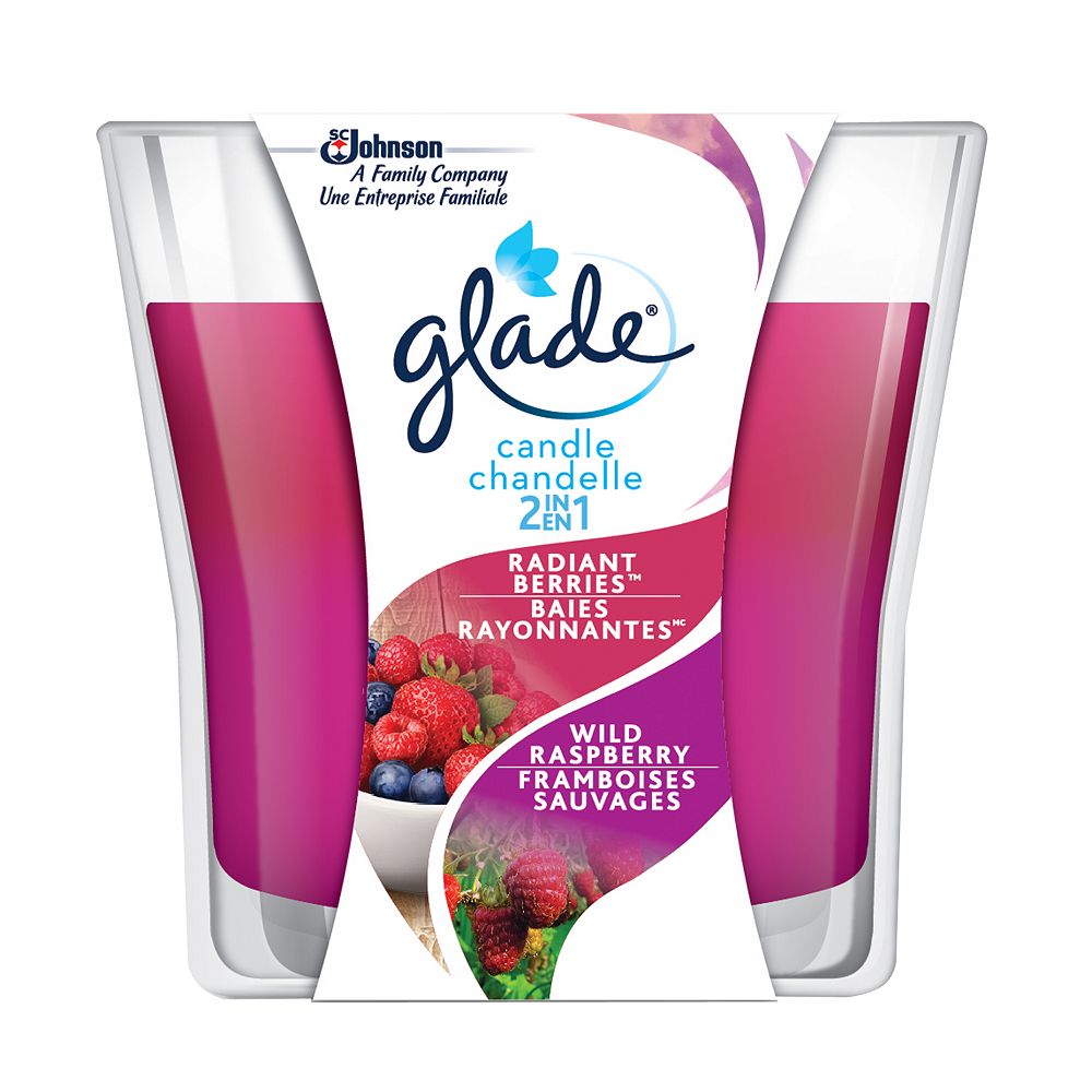Glade 2in1 Candle Radiant Berries & Wild Raspberry The Home Depot Canada