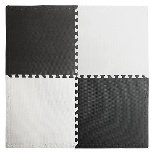 Connect-A-Mat 24"x24" Anti-Fatigue Foam Mats Black & White