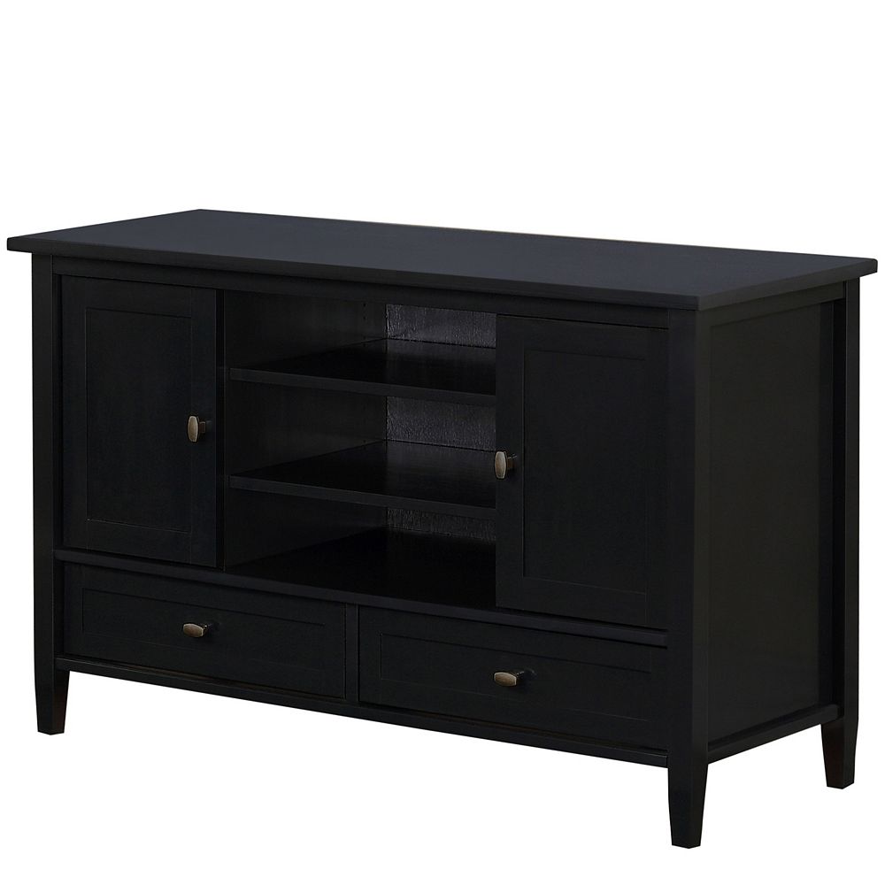 Simpli Home Warm Shaker 47inch x 29inch x 18inch TV Stand in Black