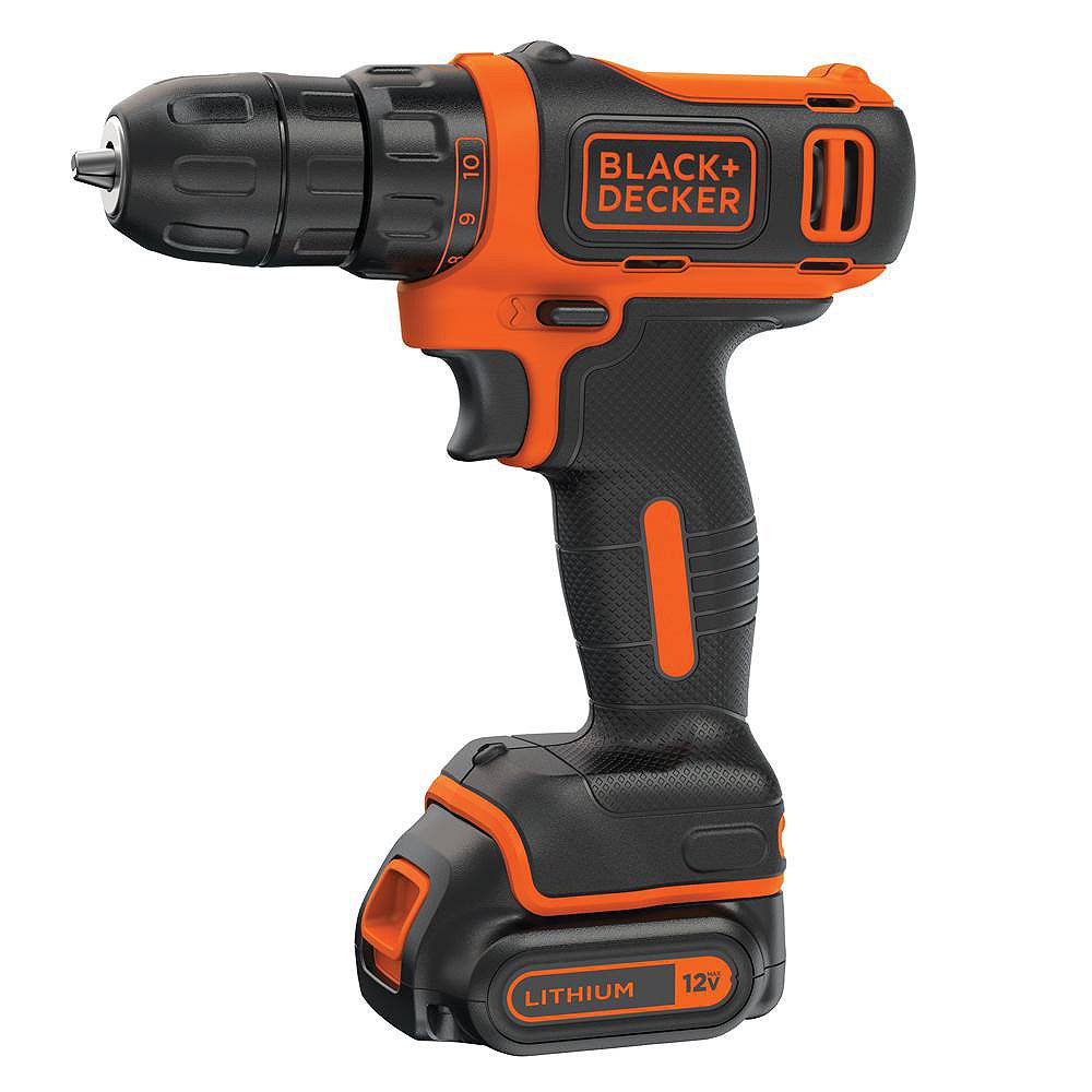 Black Decker Perceuse Sans Fil 12v Max Lithium Ion 3 8 Avec Batterie 1 5ah Et Chargeur Home Depot Canada