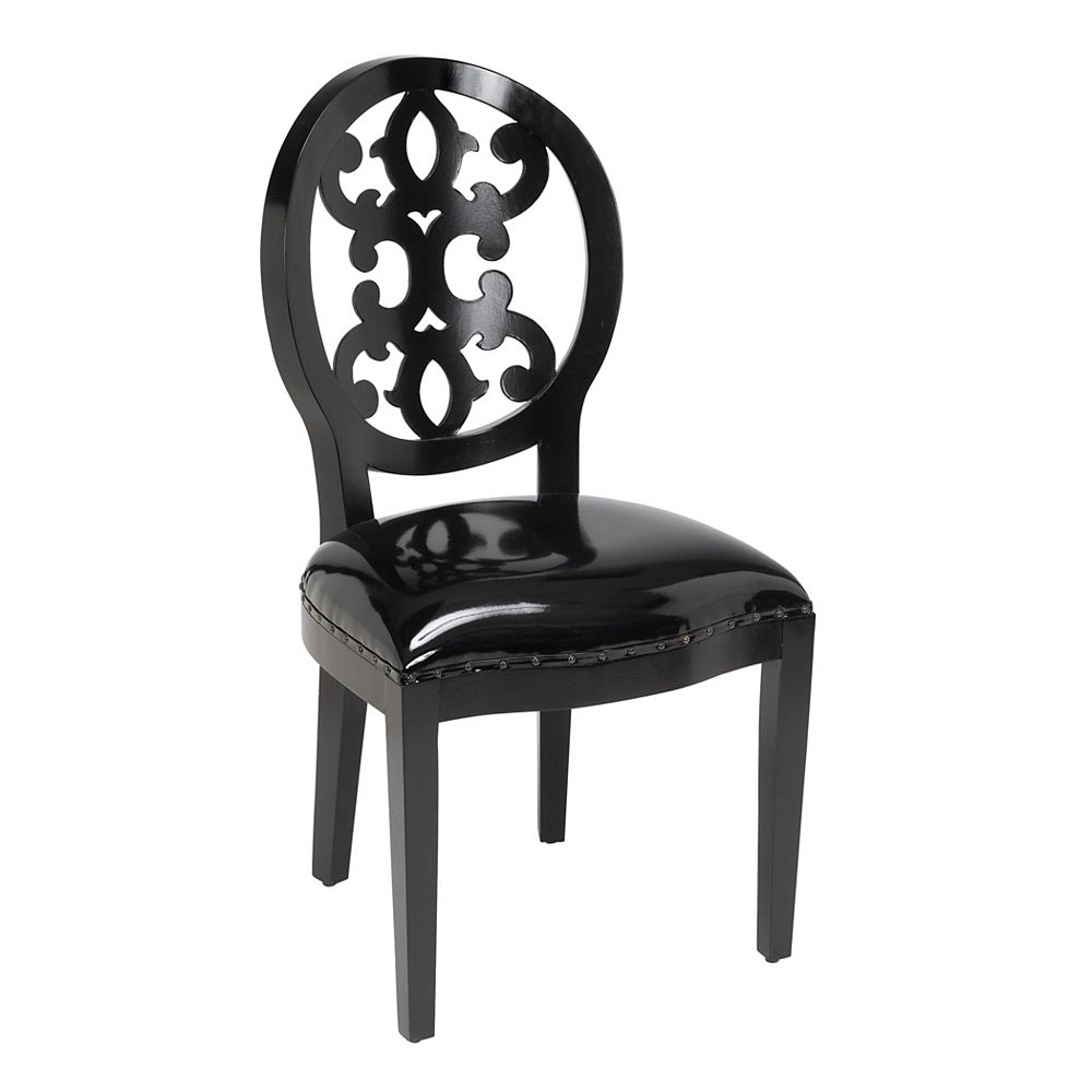baroque contemporary occasional accent chair in black with solid pattern