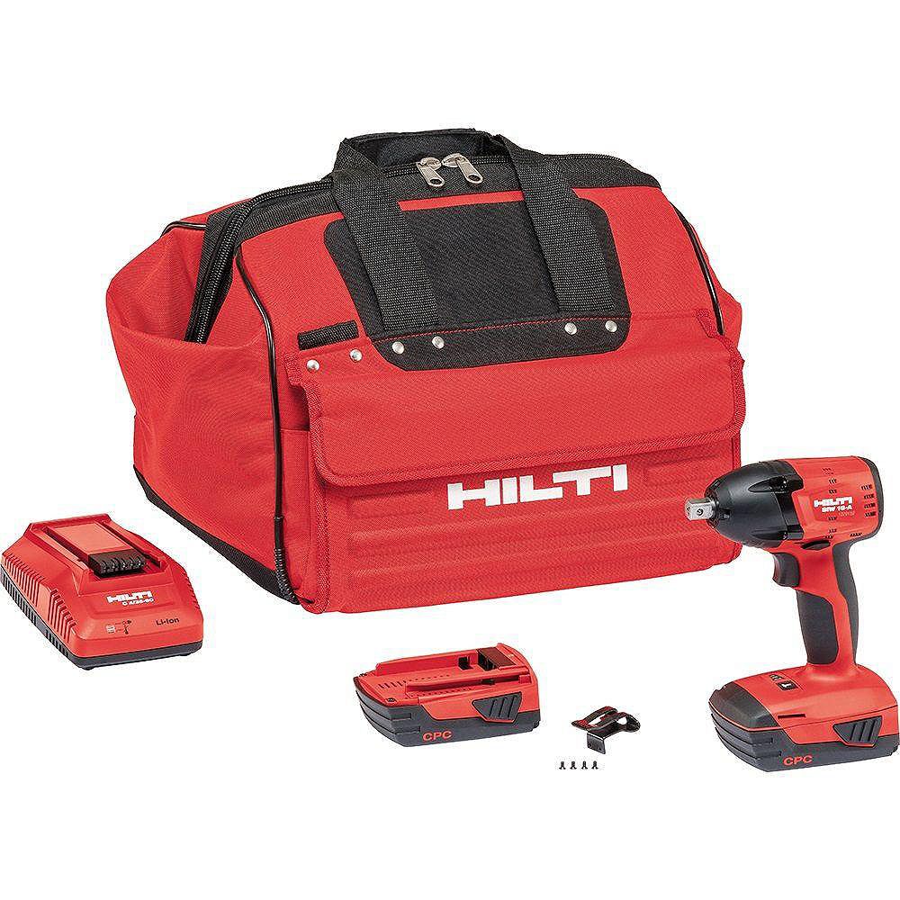 Hilti Siw 6at 22v Li Ion Po Boulonneuse A Choc Avec Batteries 22 2 6 Chargeur Et Sac Home Depot Canada