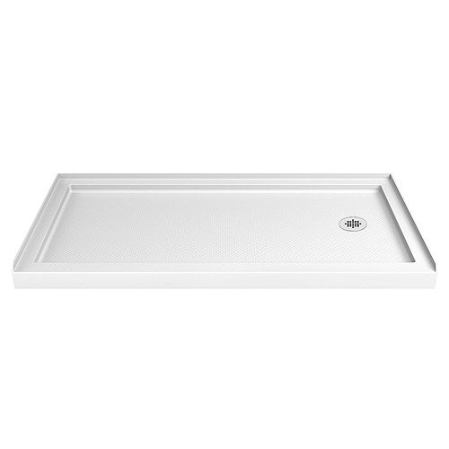 SlimLine 34-inch x 60-inch Single Threshold Shower Base in White